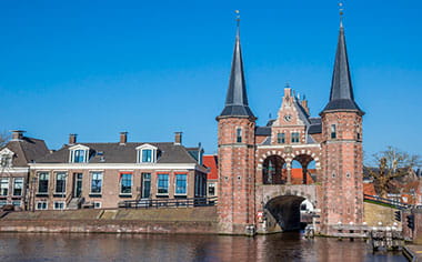 The Water gate in the historical city Sneek, Netherlands